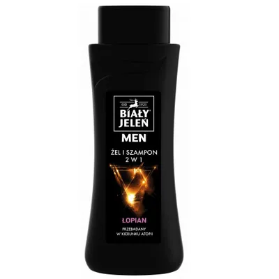 Obrázok produktu pre Biały Jeleń Men, Żel i szampon 2w1 z łopianem, 300 ml