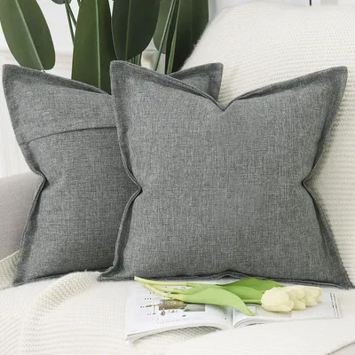 Produktbild von Kissenbezüge Imitationsleinen Grau 40x40 cm 2er Set