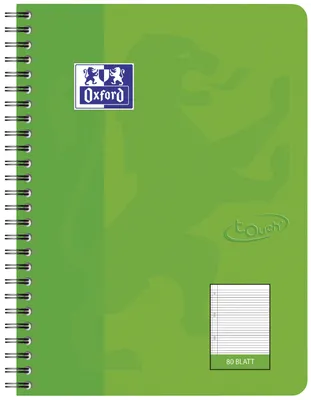 Produktbild von Oxford Collegeblock Touch B5 liniert 80 Blatt grasgrün