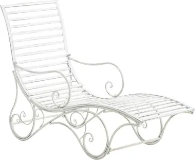 Obrázek produktu pro Starožitná zahradní lehátka - klasický design - robustní železný rám pro udržitelnost | Fährt: Antique vit