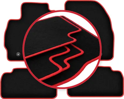 Obrázek produktu pro velurové rohože pro:  Mazda Premacy III (2010-) černé červeným lemováním