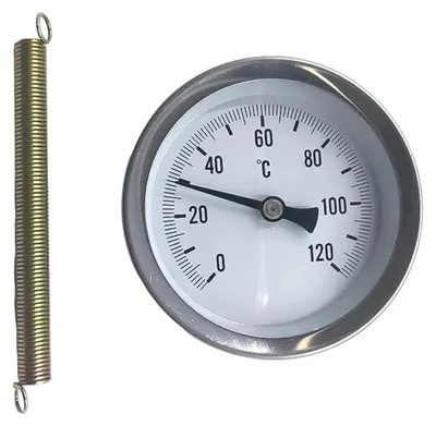 Rohrthermometer mit Clip-Feder, 0–120 °C, 63 mm