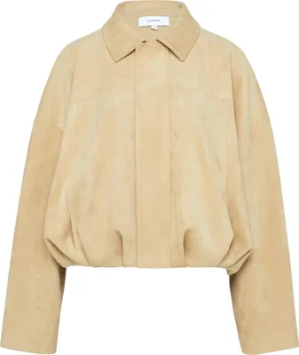 Produktbild von Comma Damen Velours Blouson Jacke O-Shape mit leichtem Futter Braun Gr. M