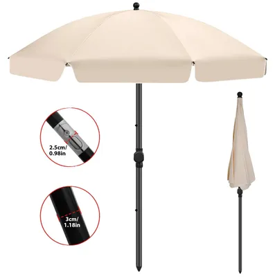 Produktbild von Garten Pavillon Zelt, verstellbares Neigungsdach, UV-Schutz, Rund Beige