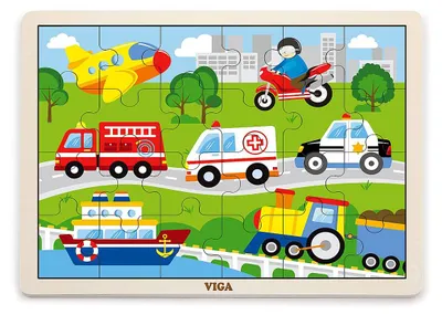 Immagine prodotto di Viga Puzzle da 24 pezzi 51462 - Trasporti