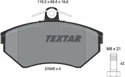 Produktbild von Textar Bremsbeläge vorne für Audi A4 + Avant VW Passat + Variant 1,6-1,9 + TDI