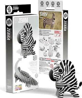 Immagine prodotto di EUGY 3D Bastelset Zebra (Miniatur-Tierfigur, aus Wellkarton) 650011