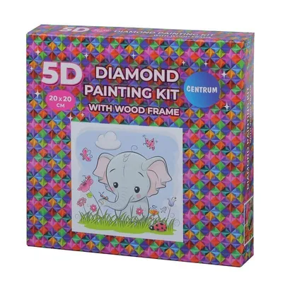 Produktbild von Diamant gerahmtes Mosaik - Elefant 20x20 89775