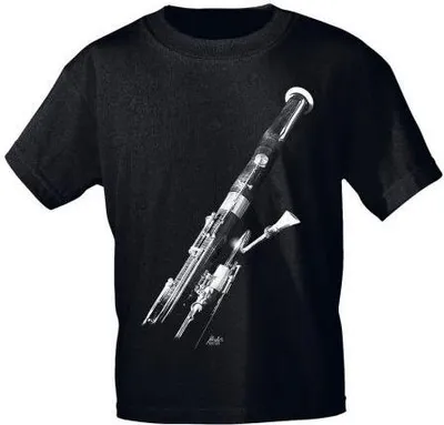 Produktbild von T-Shirt uni mit Print - Basson - 10735 schwarz - ROCK YOU MUSIC SHIRTS - Gr. S-2XL Größe - XL