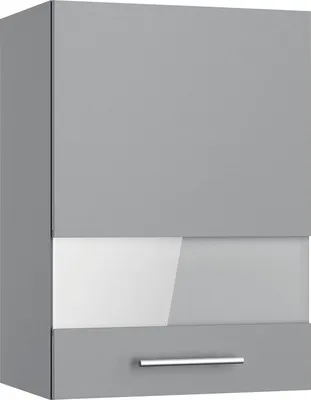 Produktbild von Optifit Hängeschrank mit Glastür Mats825 BxTxH 50 x 34,9 x 70,4 cm basaltgrau matt zerlegt Anschlag reversibel KFMA OGMH