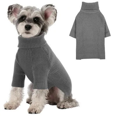 Immagine prodotto di Maglione per cani, maniche lunghe, caldo, colore grigio, taglia L