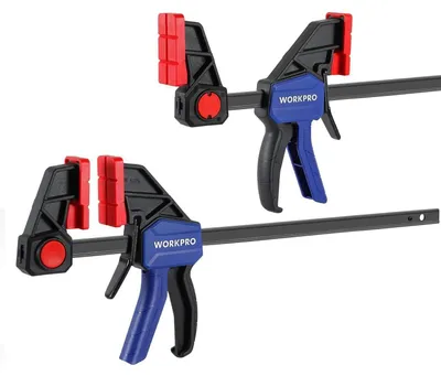 Productafbeelding van Set van twee enkelvoudige klemmen, spanwijdte 305 mm, klemkracht 136 kg, 12 inch (2 stuks)