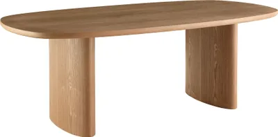 Produktbild von Esstisch >Serra< oval mit Wangenfuß, in Eschenfurnier, MDF - 110x75x210cm (BxHxT)