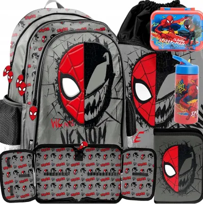 Produktbild von 5tlg SPIDER-MAN Schulrucksack set Rucksack Schulranzen Federtasche Sportbeutel SPIDERMAN SPIDER MAN schultasche fur JUNGEN