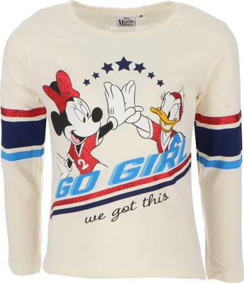 Produktbild von Disney Minnie Mouse Kinder Langarmshirt Stylisches und komfortables Shirt für Mädchen Beige 3 Jahre