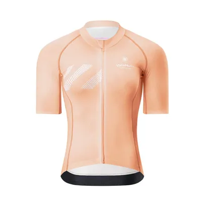 Produktbild von VeloNuts Fahrradtrikot Damen Kurzarm Sommer mit Rückenmesh Atmungsaktiv & Schnelltrocknend Rradtrikot für MTB Rennrad Koralle EU Größe L