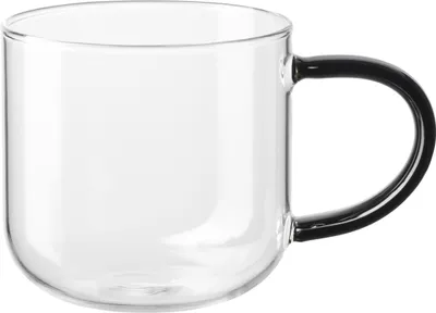Produktbild von ASA Henkelbecher, black  d. 9 cm, h. 9,1 cm, 0,4 l., made of glas