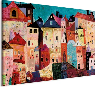 Immagine prodotto di Quadro in tessuto non tessuto - Città artistica 90x60 cm Città d-A-0054-b-a