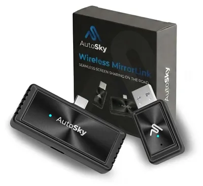 Produktbild von AutoSky Wireless MirrorLink AMS-2 AIR PRO | Adapter für drahtlose Bildschirmübertragung bei kabelgebundenem CarPlay
