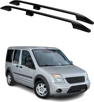 Image de Barres de toit longitudinales pour Ford Connect 2002-2013 L1 Court Alu Noir 2Pcs