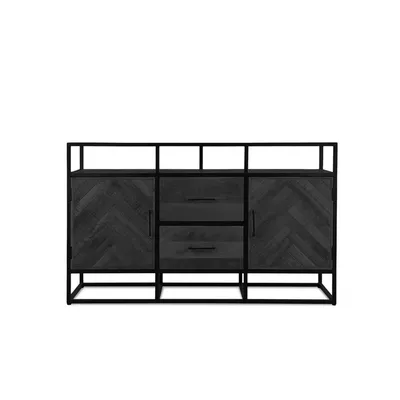 Produktbild von Sideboard Jax aus Metall und Mangoholz 150cm - Schwarz