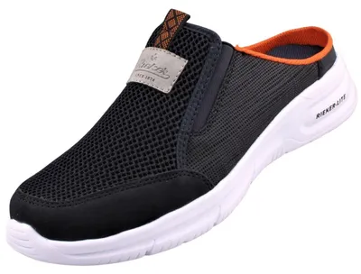 Produktbild von Rieker Herren Pantolette Clog aus Textil mit ultraleichter Sohle B7390, Größe:44 EU, Farbe:Blau