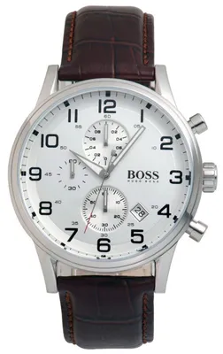 Produktbild von ChronoMeister Armbanduhr Boss Chrono Aeroliner Chronograph 1512447 Herrenuhr Edelstahl Silber Neu