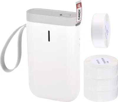 Obrázek produktu pro Tiskárna štítků Niimbot D11 s termotiskem přes připojení Bluetooth bez inkoustu Se 4 rolemi termopapíru, bílá