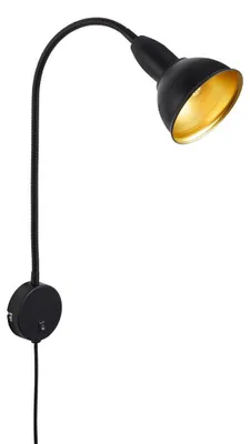 Immagine prodotto di Lampada da letto Interruttore On/Off flessibile E14 25 W nero-oro metallo Briloner
