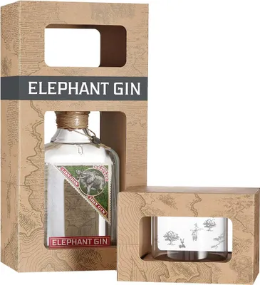 Produktbild von Elephant Gin London Dry Gin - Handcrafted - Geschenkset mit Glas