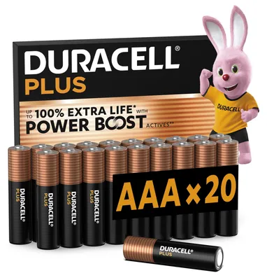 Image de DURACELL 151282 DURACELL Batterien PLUS Alkali-Mangan Micro AAA 1,5 V, 20 St.