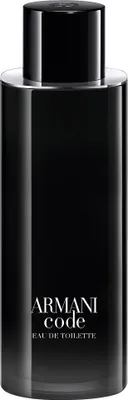 A black bottle of Armani Code Eau de Toilette.