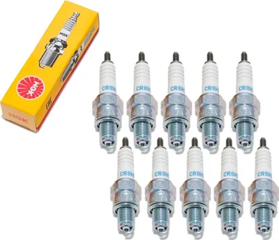 Image de Jeu de bougies d'allumage NGK 10x CR8HSA Bougie d'allumage antiparasitée, 12,7mm filet court Ø 10,0mm Hex 16,0mm, écart entre les électrodes 0,75mm, valeur thermique 8, 2086