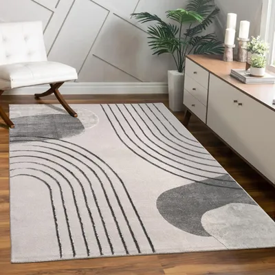 Produktbild von Teppich Wohnzimmer Kurzflor Blätter Floral Regenbogen Geometrisch Grösse 120x160 cm