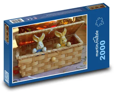 Obrázek produktu pro martinpuzzle - Puzzle 2000 - Zajíčci - dekorace, košík