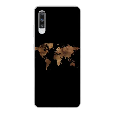 Produktbild von MuchoWow® Handyhülle Schutzhülle Hülle für Samsung Galaxy A70 Weltkarte - Stoff - Karte Silikon Softcase Handy Hülle - Schutzhaube