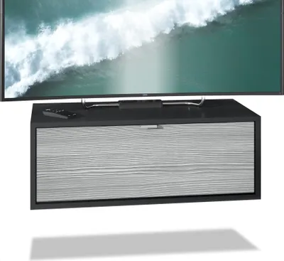 Produktbild von Vladon TV Board Lana 80 Hängeschrank Lowboard 80 x 29 x 37 cm,  Germany, Korpus in Schwarz matt, Fronten in Avola-Anthrazit | Große Farbauswahl