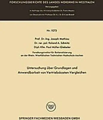 Image de Untersuchung über Grundlagen und Anwendbarkeit von Vertriebskosten-Vergleichen