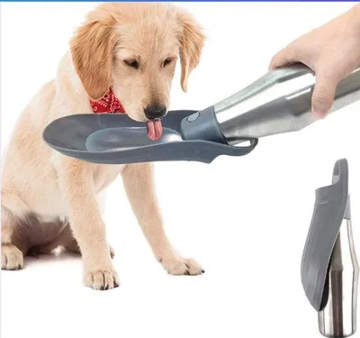 Produktbild von Tragbare Edelstahlwasserflasche 750ml für Hunde