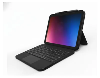 Produktbild von ZAGG Tough Keys, QWERTZ, Deutsch, Touchpad, Apple, iPad 10th Gen, Schwarz
