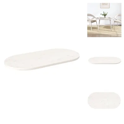 Produktbild von vidaXL Tischplatte Weiß 100x50x2,5 cm Massivholz Kiefer Oval -  Tischplatten