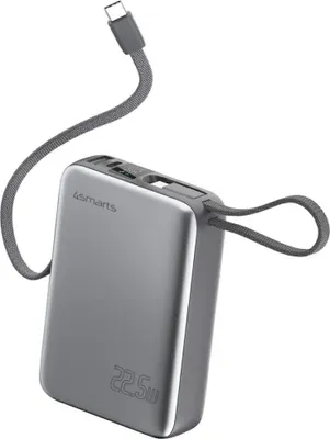 Produktbild von 4smarts Powerbank Pocket Dual Cord 20000mAh 22.5W, spacegrau