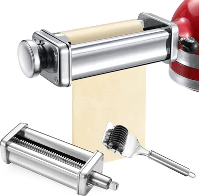 Produktbild von Fur KitchenAid Zubehör 5KSMPRA Nudelvorsatz,Inklusive Nudelgitterrolle, Spaghettischneider, Nudelroller