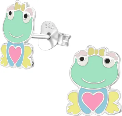 Produktbild von Kinder Ohrringe Ohrstecker 925 Sterling Silber mit Frosch
