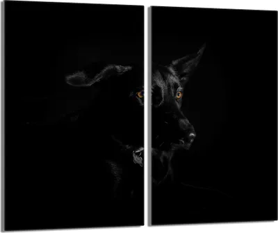 Obrázek produktu pro Skleněný kryt varné desky 2 kusy 30x52 Skleněný keramický kryt varné desky, Dog Black