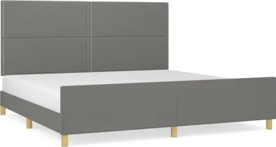 Obrázek produktu pro vidaXL Rám postele bez matrace tmavě šedý 200x200 cm látka