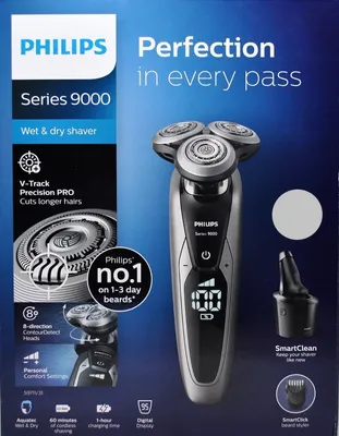 Obrázok produktu pre Philips SHAVER Series 9000 S9711/31, Rotačný holiaci strojček, Čierna, Chróm, SH90, 2 rok / roky, Striedavé napájanie / batéria, Lithium-ion (Li-ion)