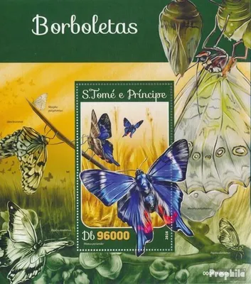 Produktbild von Briefmarken Sao Tome e Principe 2016 Mi Block 1175 (kompl. Ausgabe) postfrisch Schmetterlinge