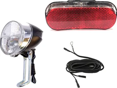 Produktbild von Fahrrad LED Beleuchtung Vorderlicht 20 Lux Standlicht Rücklicht für Dynamos