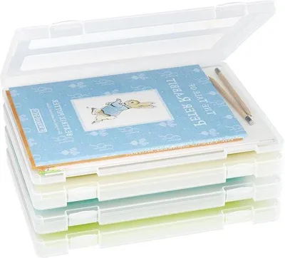 Immagine prodotto di Contenitore da ufficio in plastica, formato A4, 31x226x18 cm, 4 scomparti, trasportabile